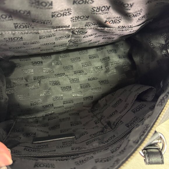 Michael Kors Grayson Signature MK Black Satchel Duffle Saffiano Leather Handbag - Picture 12 of 16